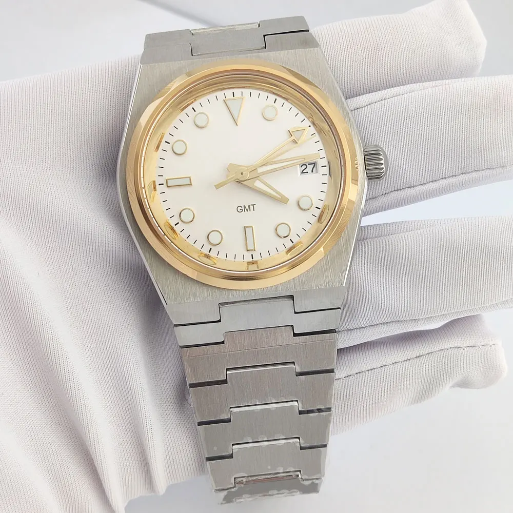 NH34 watch 40mm GMT watch Custom logo  NH34 automatic movement GMT function stainless steel sapphire glass waterproof watch 5