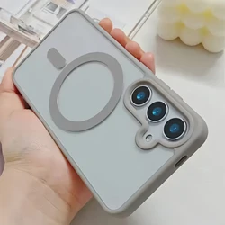 Magnetic Charge Transparent Acrylic Phone Case with MagSafe Compatibility - Galaxy S23 Ultra (GRAY)