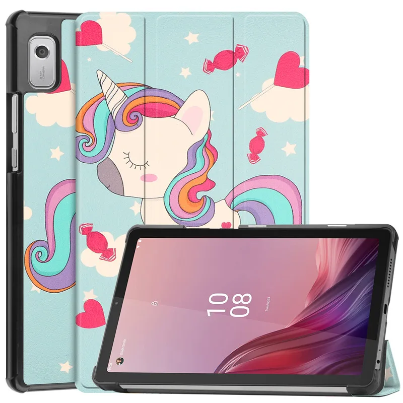 For Lenovo Tab M9 TB-310FU 9 Inch 2023 Case PU Leather Tri-Folding Stand Magnetic Flip Stand Cover For Lenovo Tab M9 Tablet_voghion.com