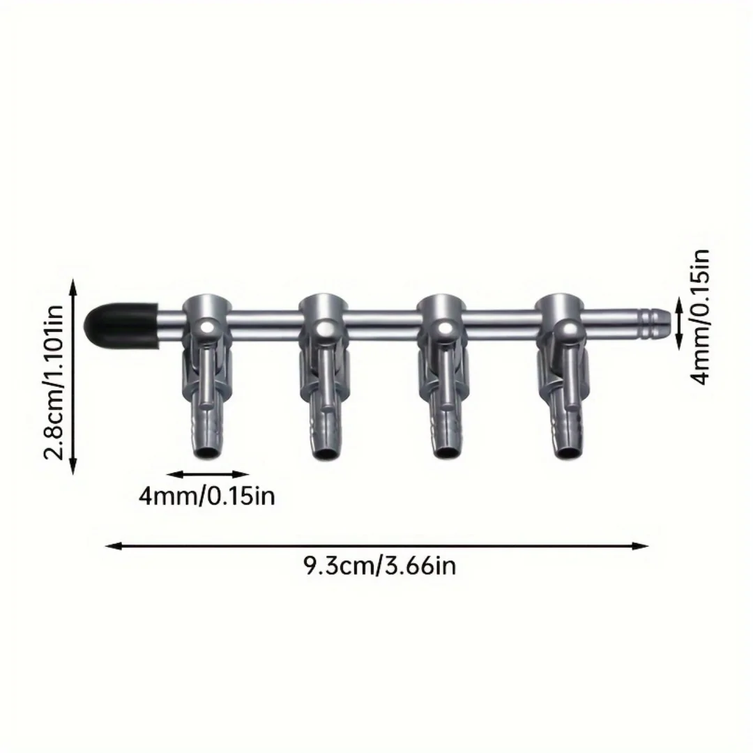 Aquarium Air Flow Control Hebel Ventil Verteiler Splitter Sauerstoff Pumpe Zubehör Aquarium Edelstahl Luft Ventil 1 bis 4 Wa – Detail 4