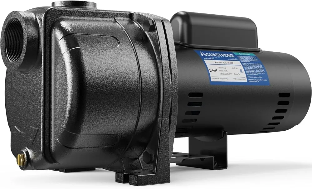 2 HP Shallow Well Pump, 5200 GPH, 230V, Cast Iron Jet Centrifugal Pump for Lawn Sprinkler Garden Irrigation