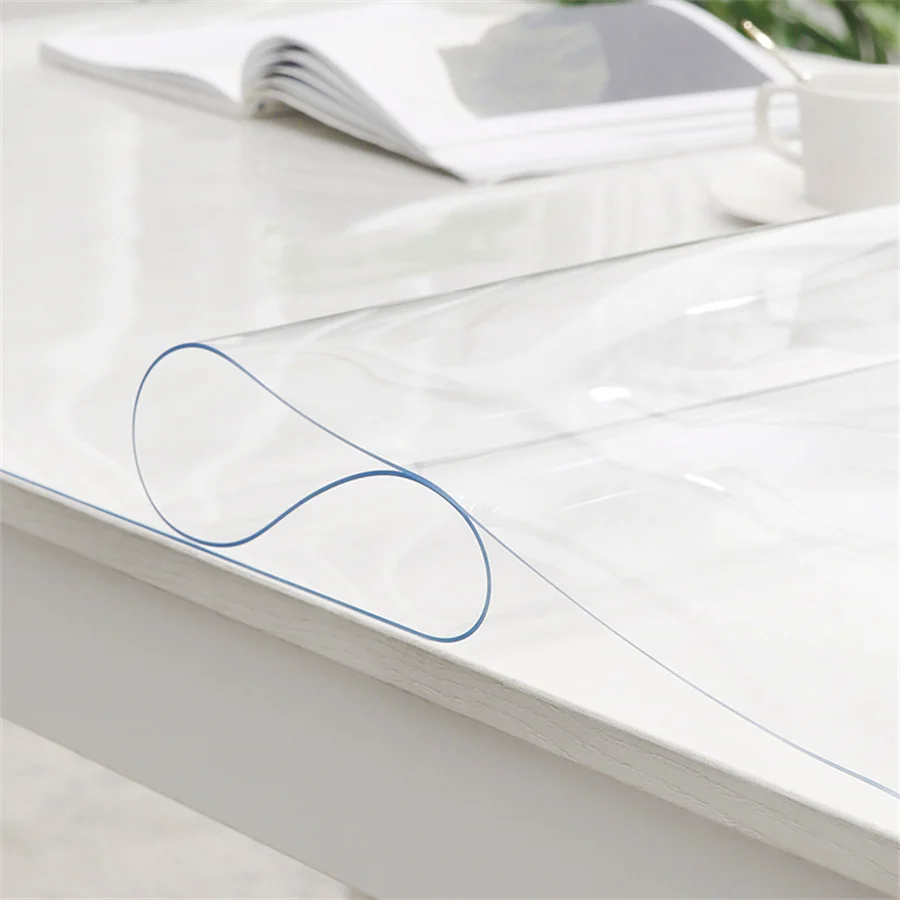 Table Cover Tablecloth Protector PVC Transparent Waterproof Oilproof for Table Kitchen