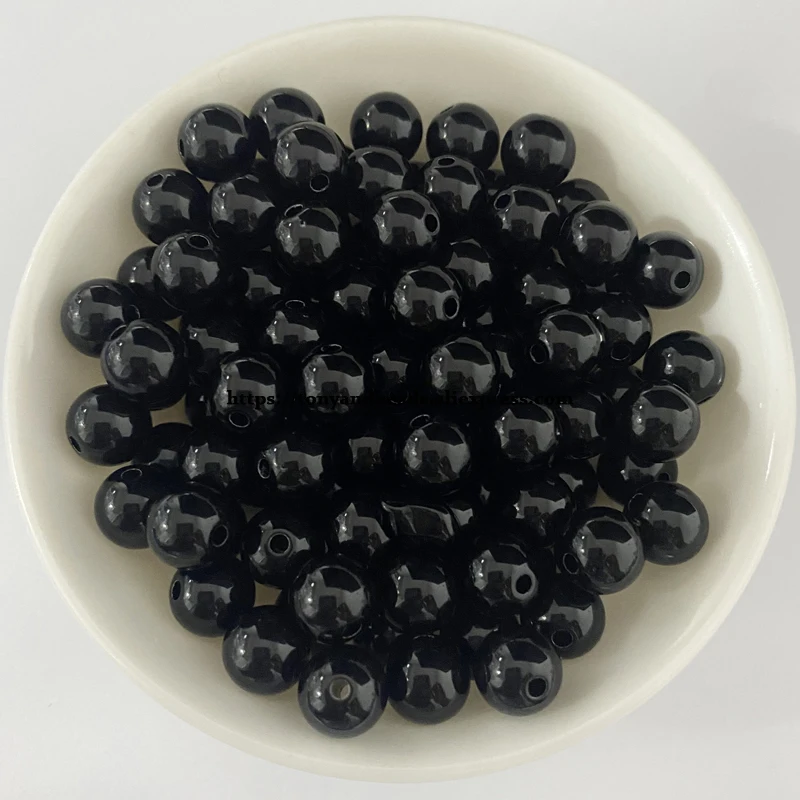 Undurchsichtige gemischte glatte runde Kugel-Abstandsperlen aus Acryl-Kunststoff, 5,5 mm, 7,5 mm, 9,5 mm, Auswahlgröße für die Schmuckherstellung DIY – Detail 11