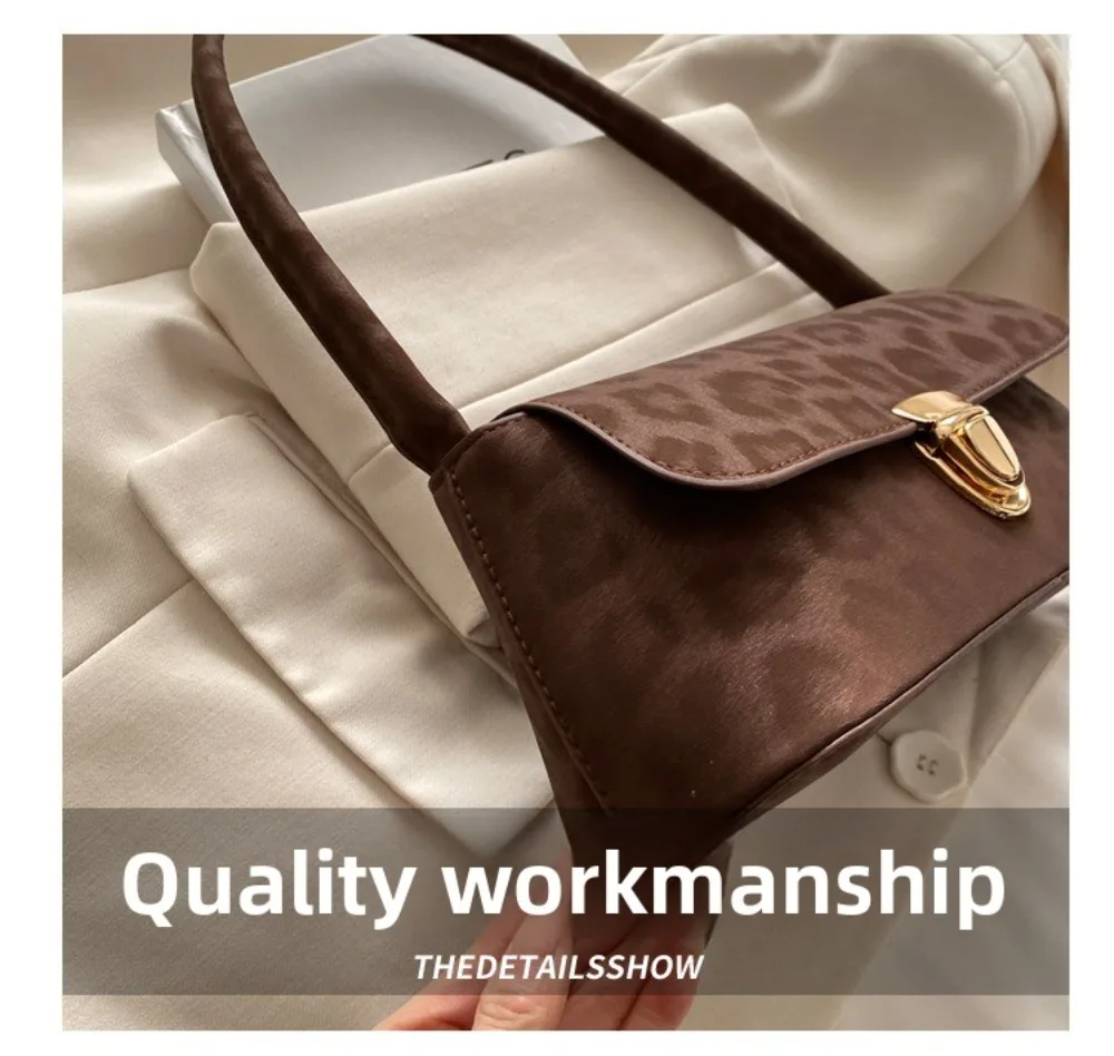 Modische Leichte Schultertasche Multifunktionale Komfort-Trageriemen Leoparden-Tasche Goldene Schnalle Damen-Handtasche – Detail 3