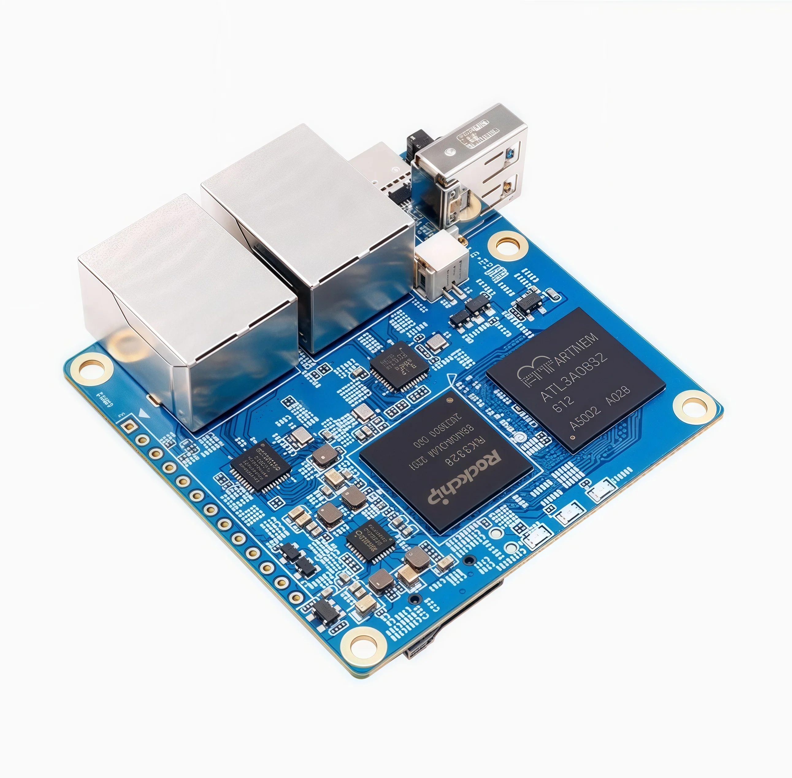AvaCoreOrange Pi R1 Plus LTS 개발 보드, 듀얼 기가비트 이더넷 소프트 라우터, RK3328 프로세서.