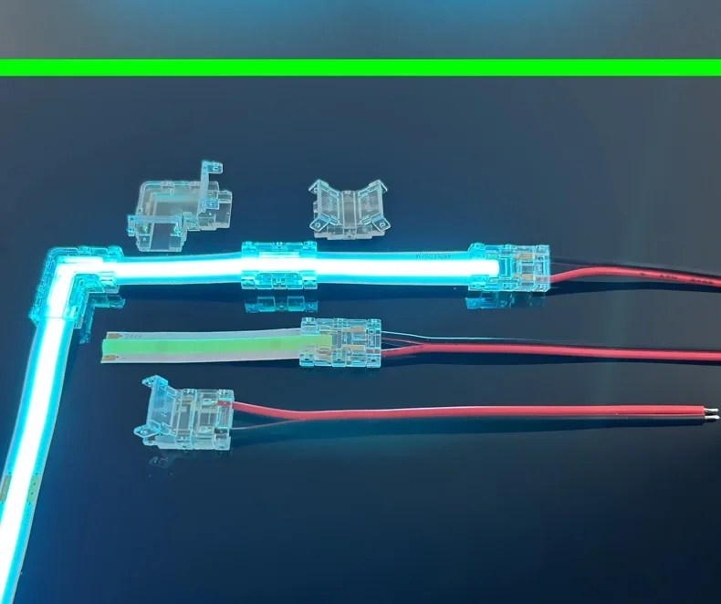 10PCS COB LED Wire Connector 2Pin 5 8 10mm Connection Solderless Mini Buckle Strip To Wire No Dark Area Connector