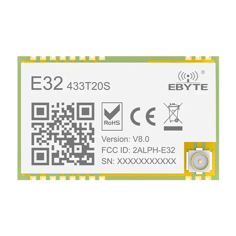 Lora Spead Spectrum Module 433MHz Long Distance 5M 20dBm Low Power Air Wake Up CDSENET E32-433T20S-V8.0 IPEX/stamp hole