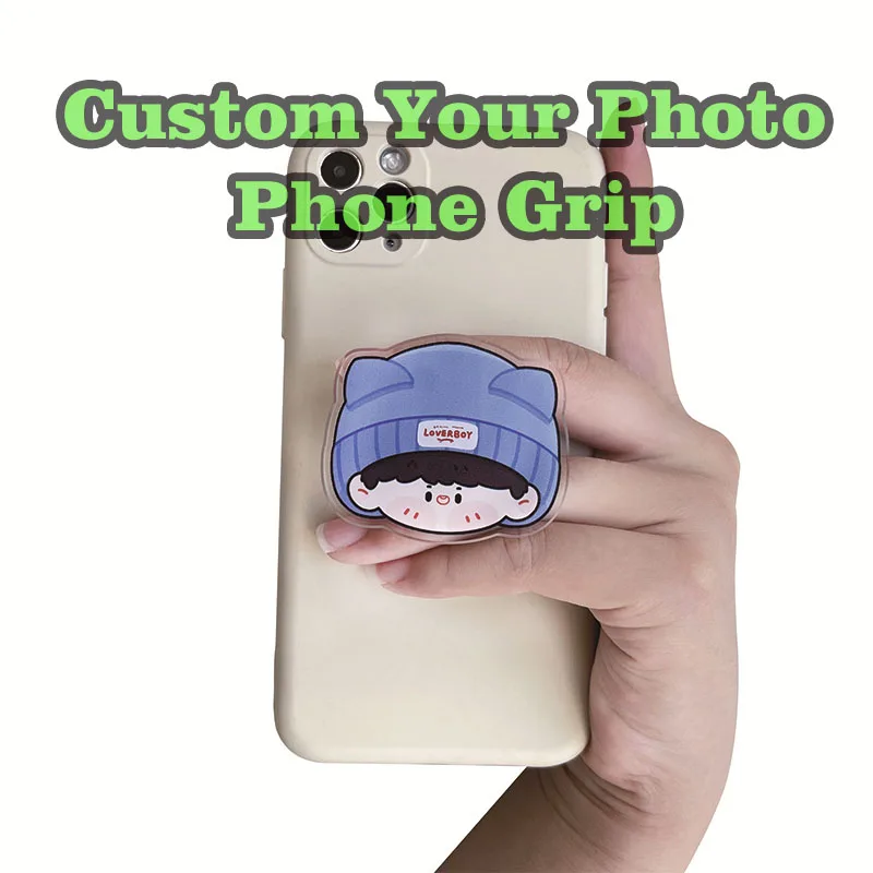 Custom Acrylic Phone Grip Round Foldable Cartoon Photo Customized Logo Anime Hologram Personalized Mobile Clear Phone Holder - AliExpress 36