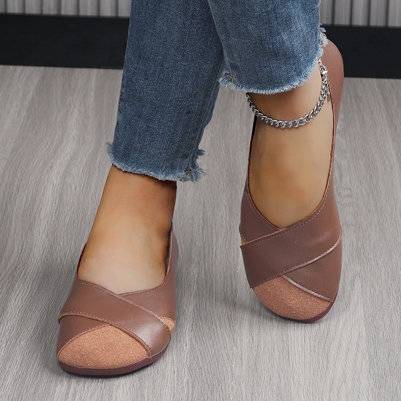 Women's Flats Shoes Loafers Casual Barefoot Moccasin Woman Slip-on Comfortable Spring Elegant Low Heels