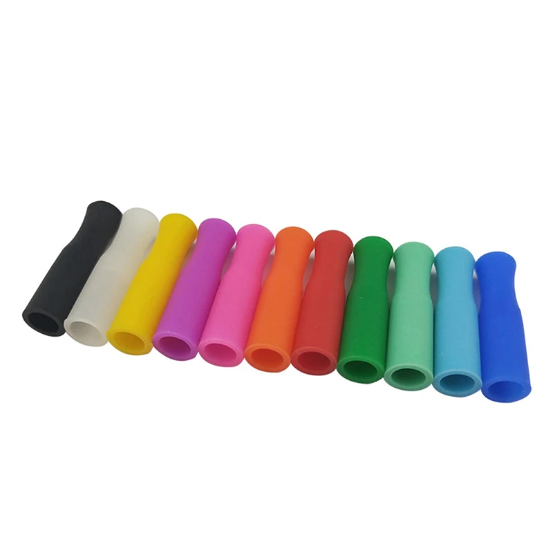 6/10Pc Cap Anti-scald Teeth Protector Bar Reusable Stainless Steel Straw Food Grade Accessories Silicone Tip 6mm Silicone Nozzle