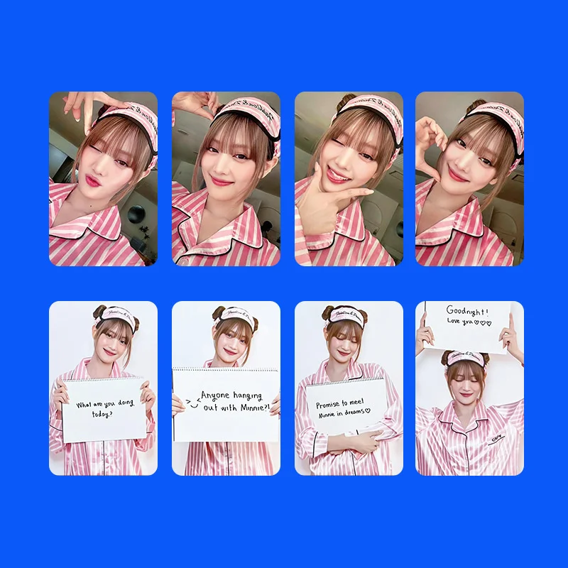 4pcs/set GIDLE girl group MINNIE solo album LOMO card Christmas card pajama double-sided postcard photo girl gift