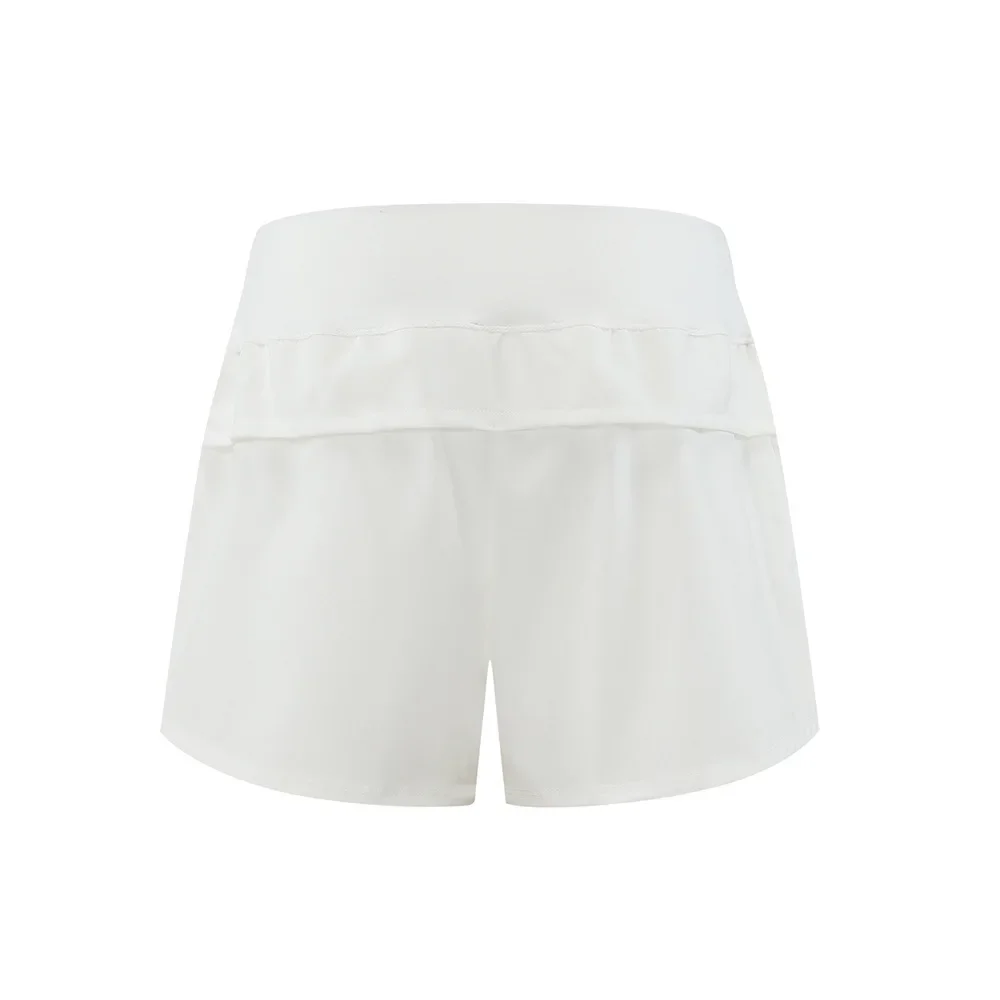 White High-Waist Sports Pants Women's Fitness Shorts Anti-Light Running Trousers Summer Sportswear Hot Pants Female Model