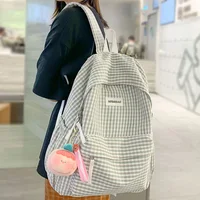New Girl Plaid Kawaii Travel Book Backpack Lady Lattice Bag Fashion Female Cute Laptop Leisure College Backpack Women School Bag 1