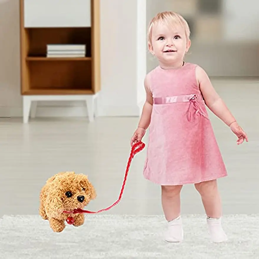 18CM Electric Simulation Puppy Plush Toys Interactive Dog Robot  Walking Barking Tail Wagging Toy for Kids Birthday Xmas Gift 6