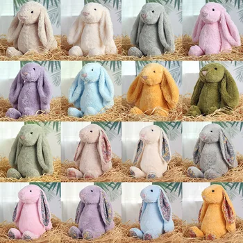 Shy Floppy Ear Bunny Plush Toy, Soft Stuffed Animal Doll for Girls, Cute Easter Valentine Birthday Gift for Kids, Friends 1