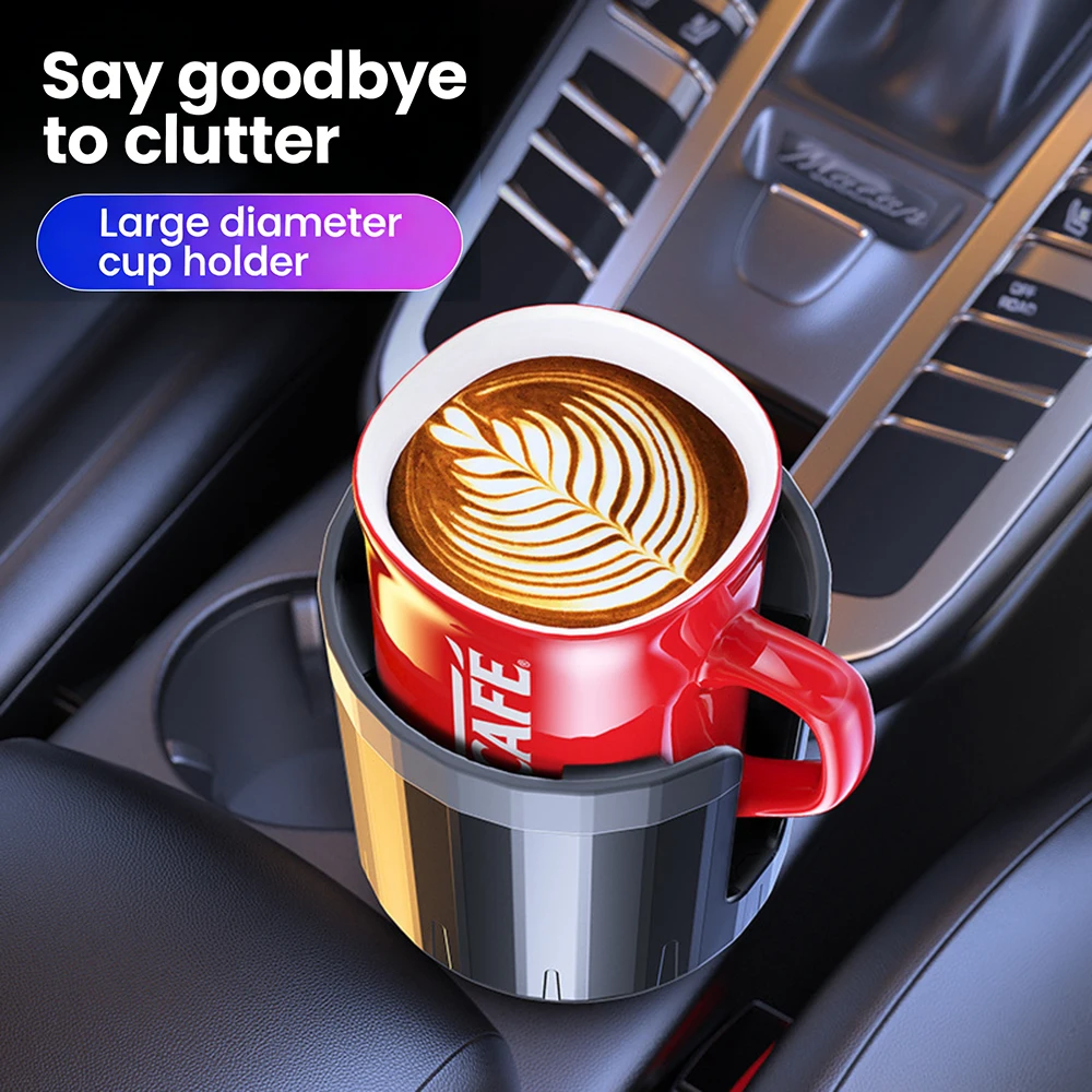 Großer isolierter Getränkehalter, Mehrzweck-Auto-Getränkehalter mit verstellbarer Basis für Wasserflaschen, Kaffeetassen und mehr – Detail 2