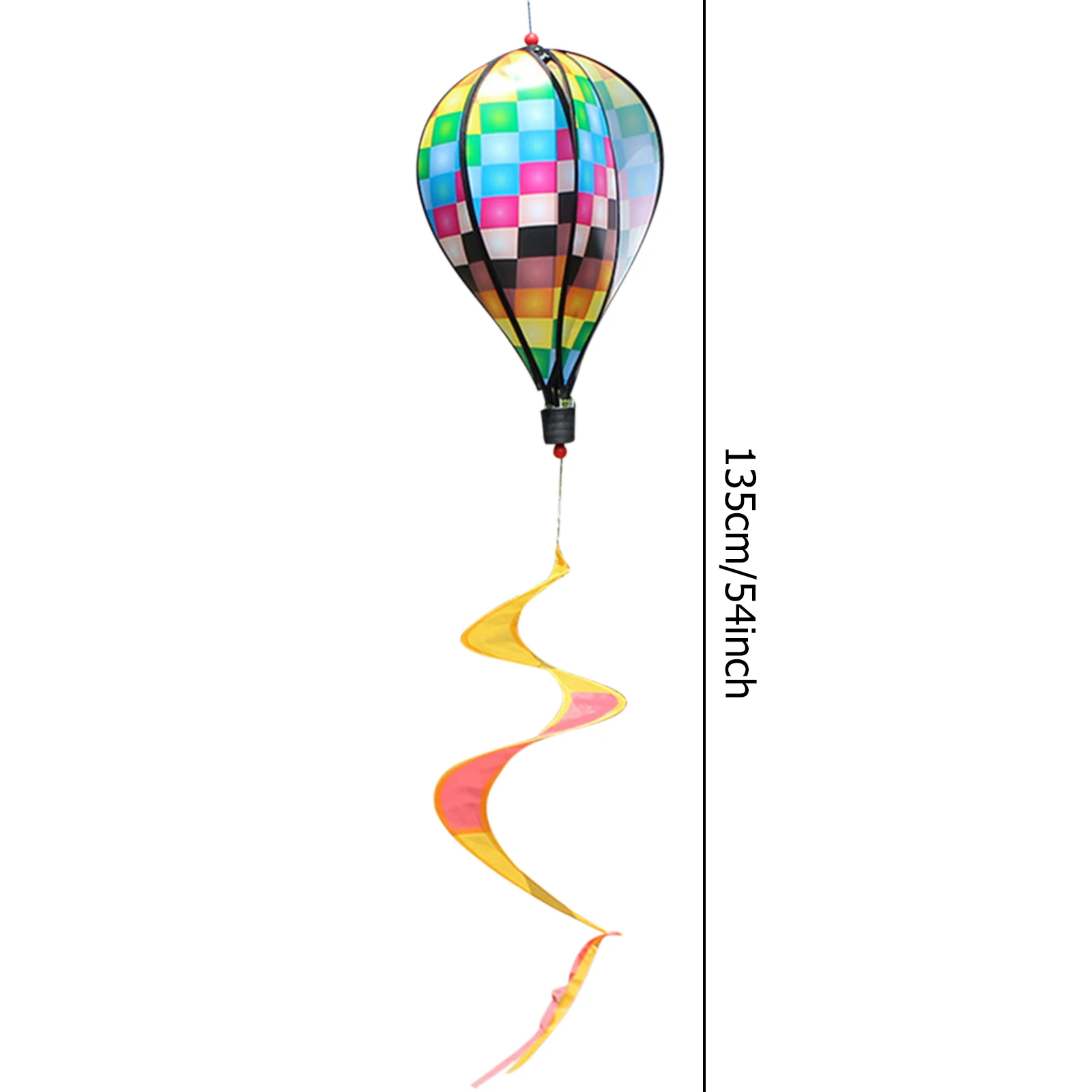 Hot Air Balloon Wind Spinner, Rainbow Kinetic Hanging Wind Twister Decoration