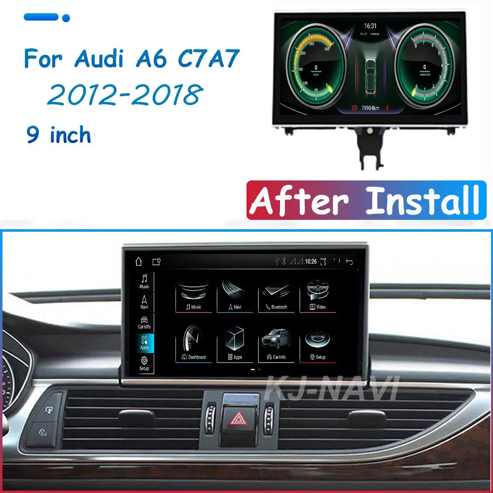 for Audi A6 C7 A7 2012 2013 2014 2015 2016 2017 2018 Android 14