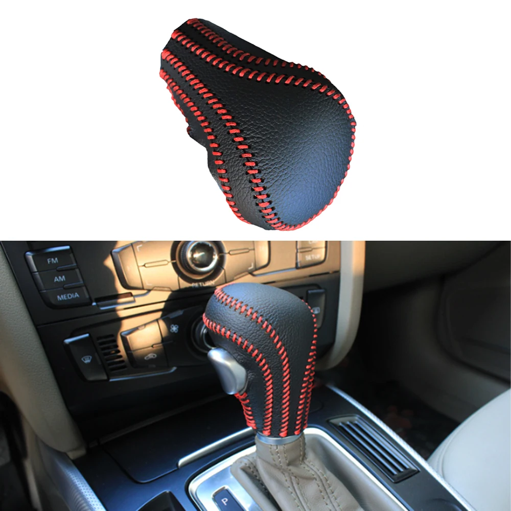 Car Pu Leather Gear Shift Head Cover Pomello Del Cambio Protector Collari Del Cambio Della Testa Del Cambio Per Audi A6 2005 - 2011