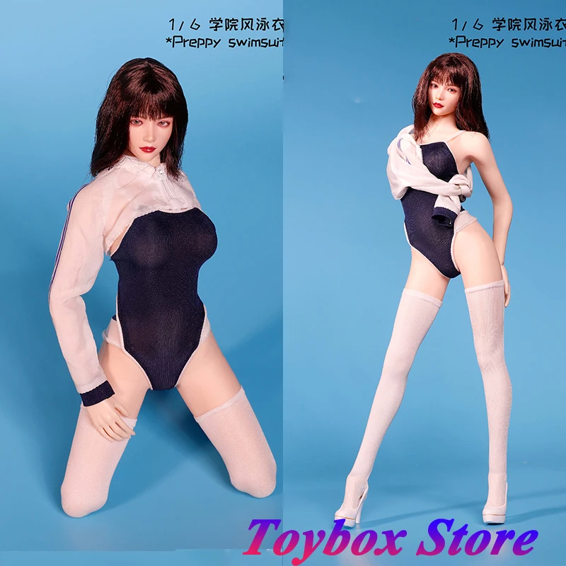 

SA Toys SA048 1/6 Female Soldier Preppy Swimsuit Set White Sunscreen Coat Long Stockings Hot Swimsuit Clothes Set For 12" Body