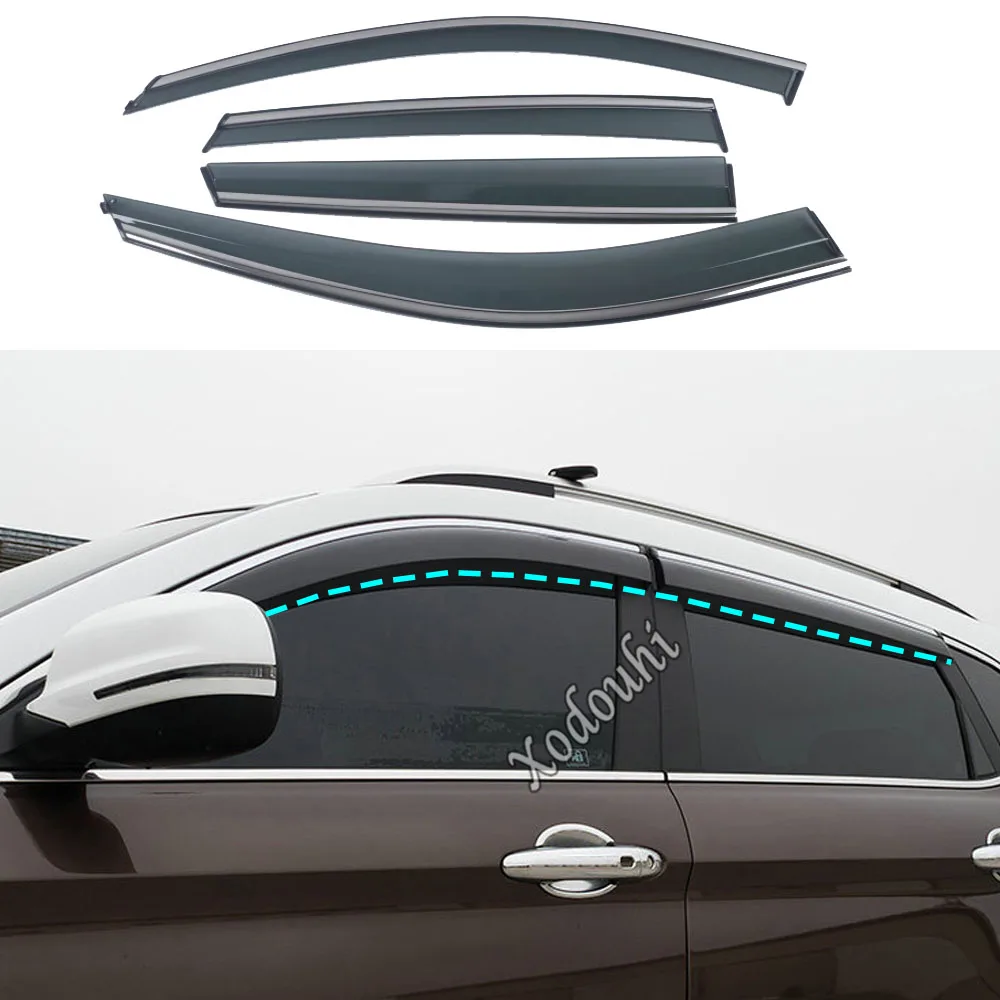 Car Stick Lamp Plastic Window Glass Wind Visor Rain/Sun Guard Vent 4PCs For Mazda CX-5 CX5 2nd Gen