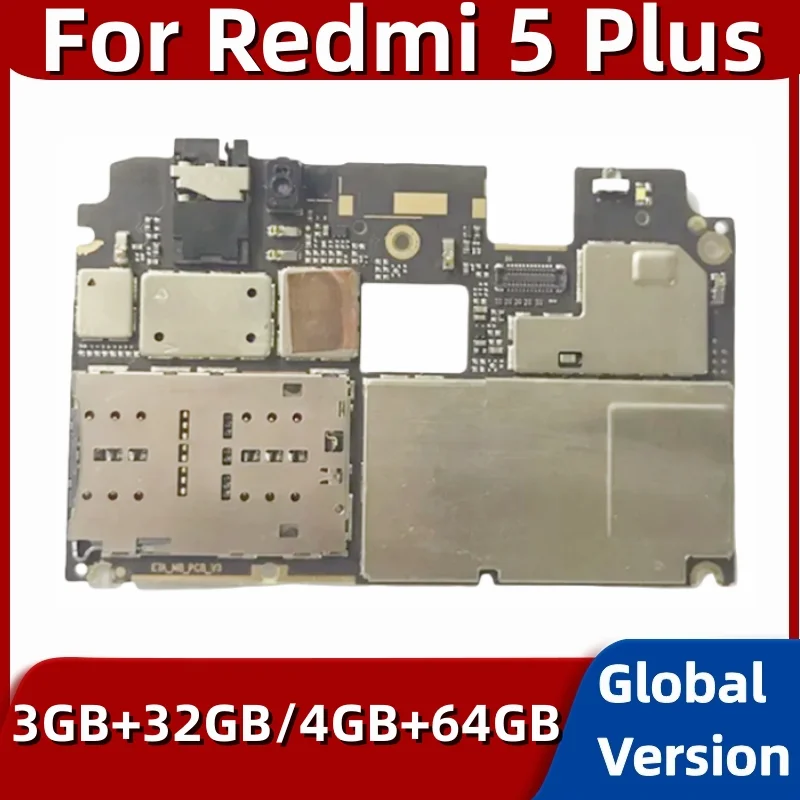 Motherboard for Xiaomi Redmi 5 Plus, Electronic Circuits Panel, Original Unlock Mainboard
