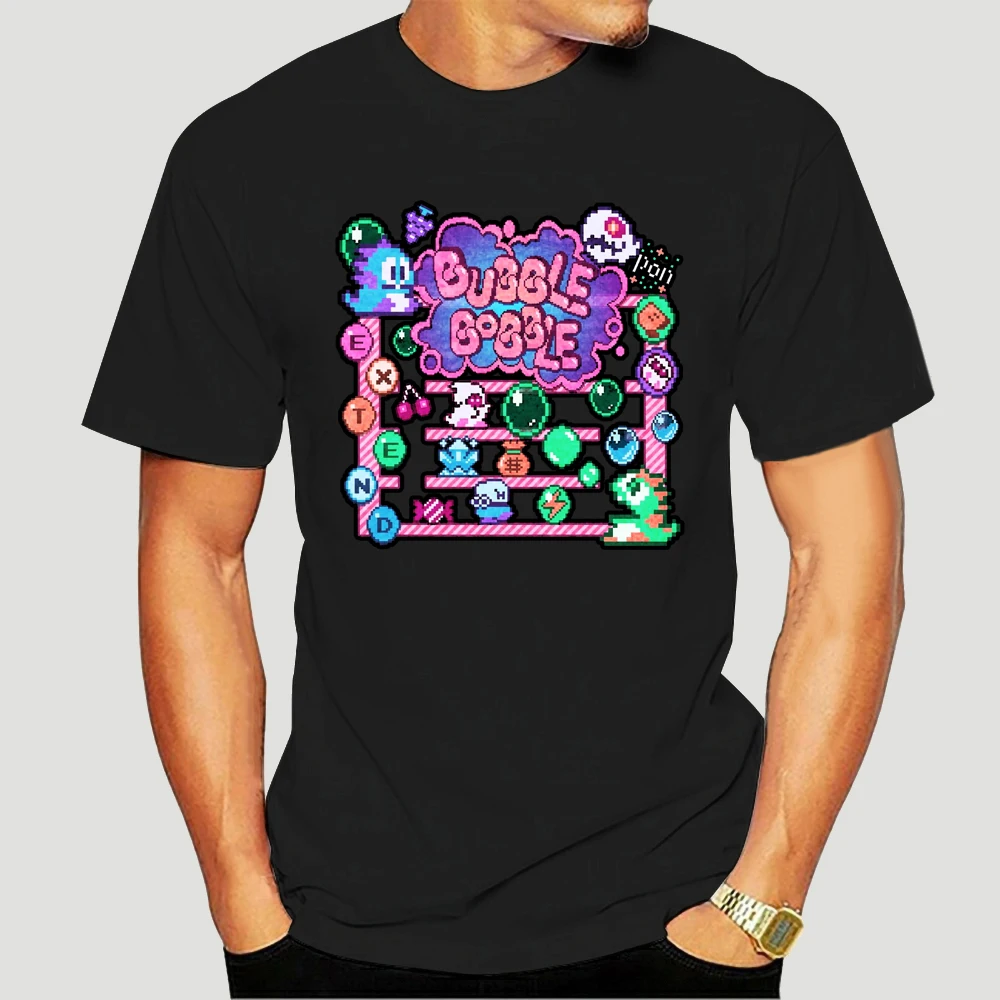 Puro Cotone Bobble Bubble Retrogaming Nes Arcade Game Nostalgia T Shirt Design Unico Per T-Shirt Uomo Girocollo 5026X