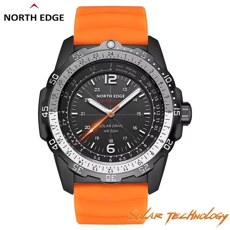 North edge evoque 2 relógio militar digital masculino à prova d'água 50m relógios de pulso esportivos masculinos energia solar luminoso relógio ambientalmente