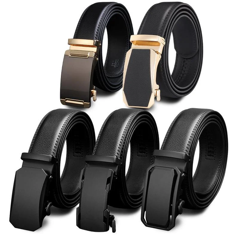 New Belt, High-end Men's Leather Belt, Automatic Buckle Waist Seal, Versatile Belt, Men's Cowhide Business Pants Belt, Genuine And Simple_voghion.com