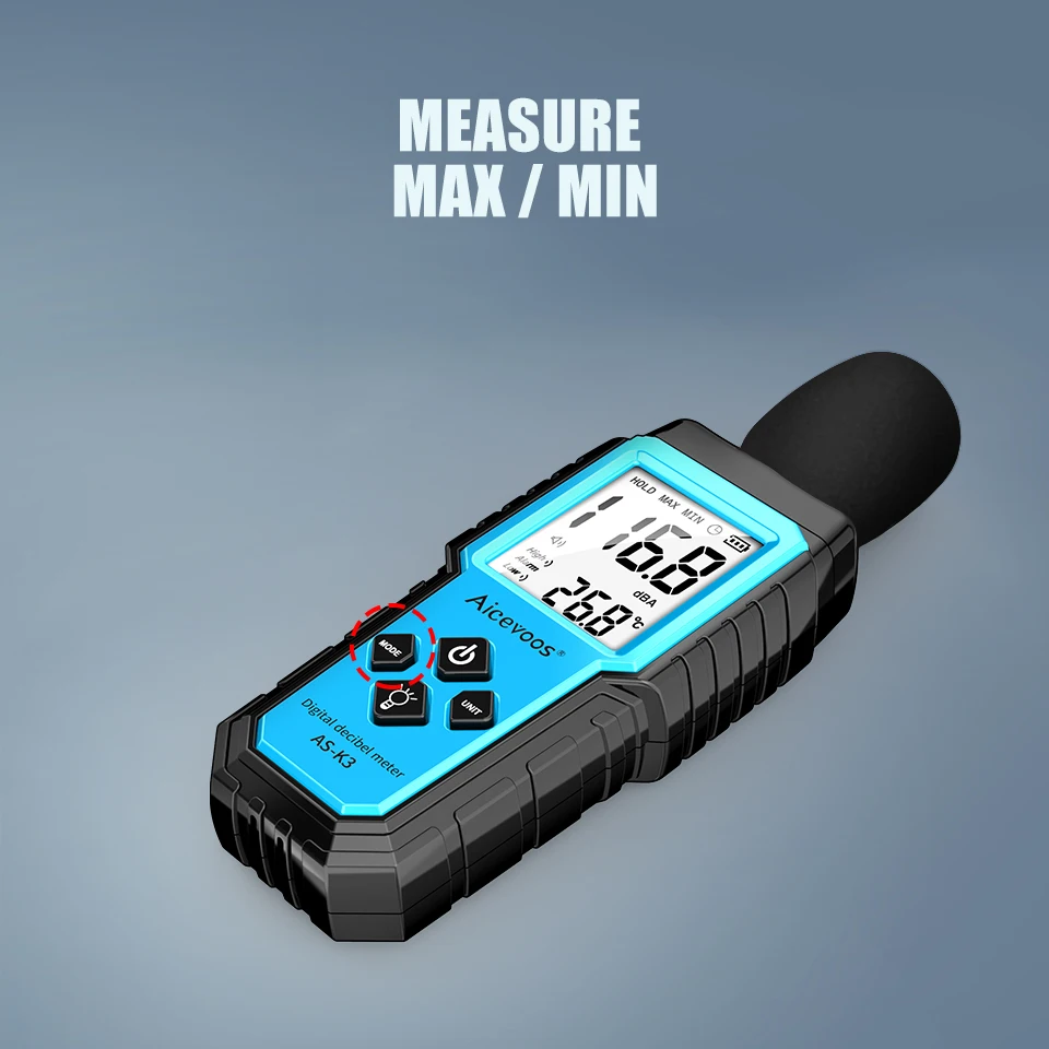 Aicevoos Digital Sound Meter Decibelimeter 30~130dB Measure Decibels Sound Level Noise Decibelios Decibel Monitor images - 6