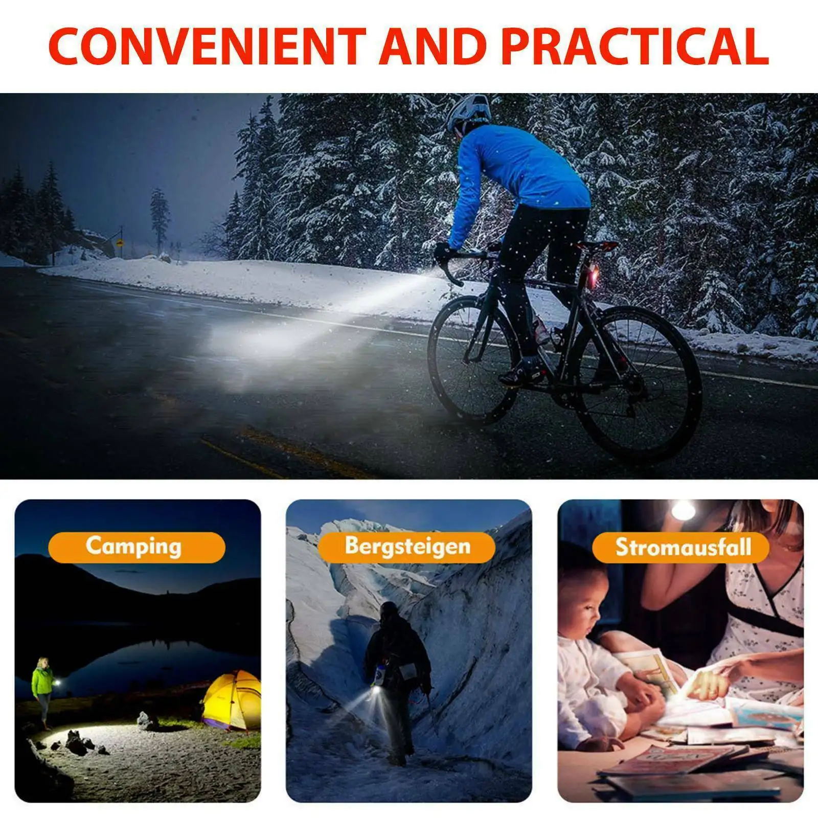 Bike lights MTB USB LED rechargeable waterproof mountain bike headlight front warning cycling accessory