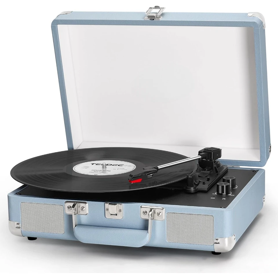 Bluetooth Portable Vinyl Record Player with Speakers