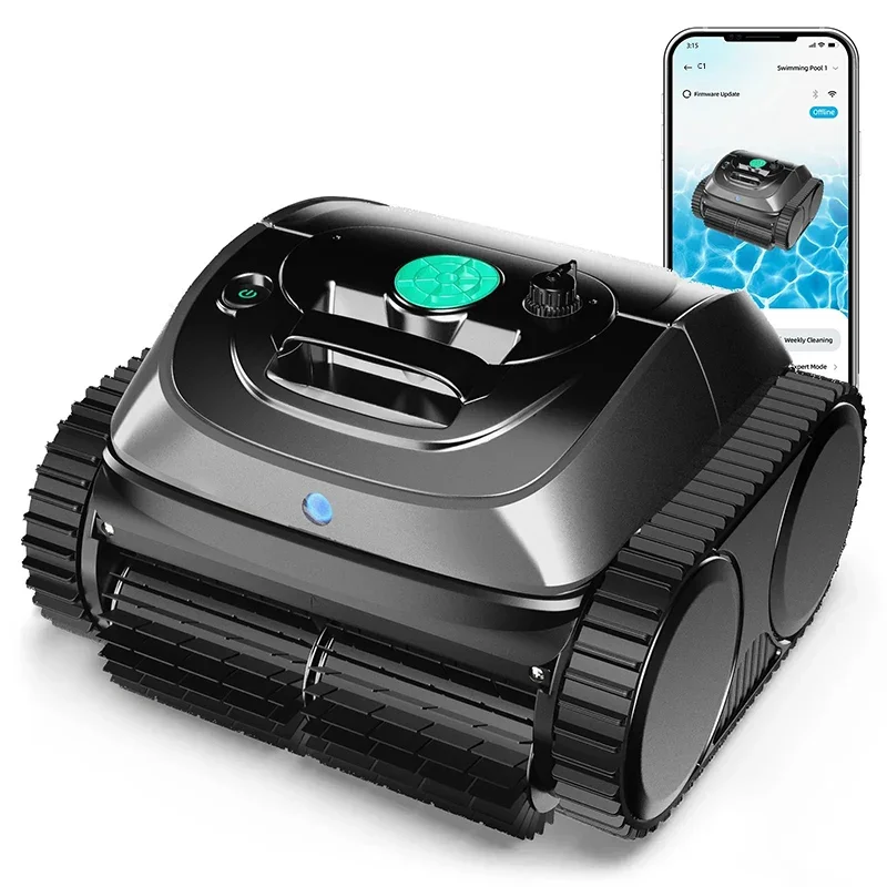 Wireless Robotic Swimming Pool Cleaner WYBOT C1 APP Control Clean Floor Wall Waterline Pools Cleaning Robot, Runing Time 120mins 1 Wireless Robotic Swimming Pool Cleaner WYBOT C1 APP Control Clean Floor Wall Waterline Pools Cleaning Robot, Runing Time 120mins 1