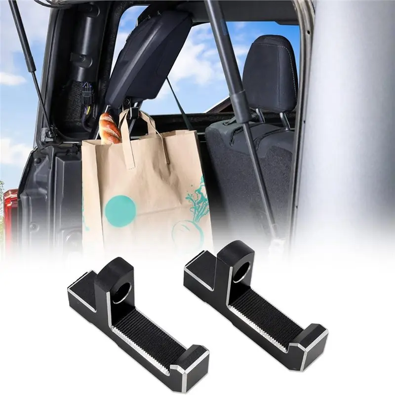 포드 브롱코 2021+ 2/4 도어용 신뢰할 수 있는 후면 트렁크 T자형 후크(2개)(식료품 가방 장착 액세서리, 스포츠용 아님)