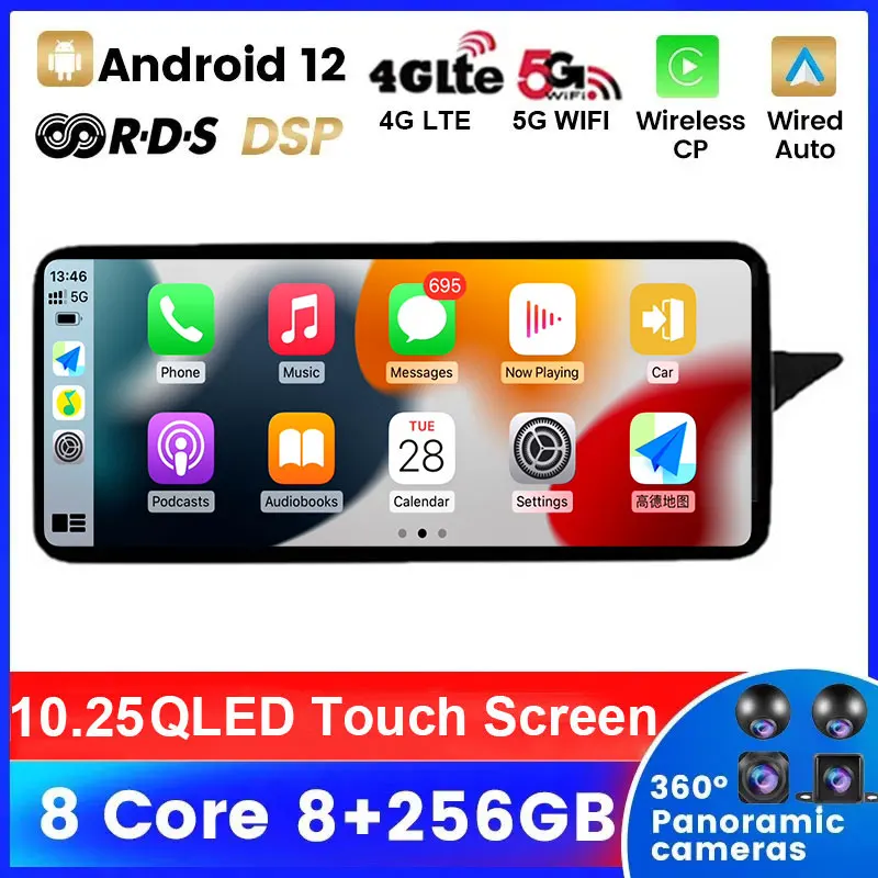 

For Mercedes Benz E Class W212 2009 - 2016 RHD Android 12 CarPlay 4G Car Radio GPS Navigation Multimedia Player Touch Screen