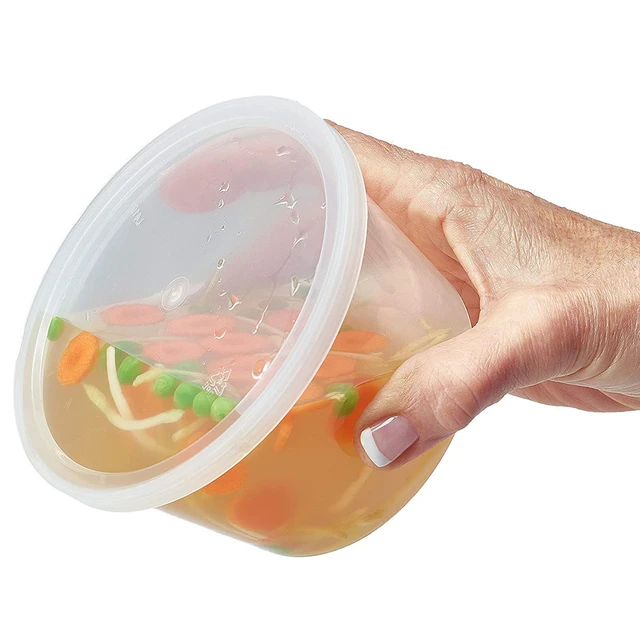 16 OZ - 24 Sets Plastic Deli Food Storage Containers with Airtight