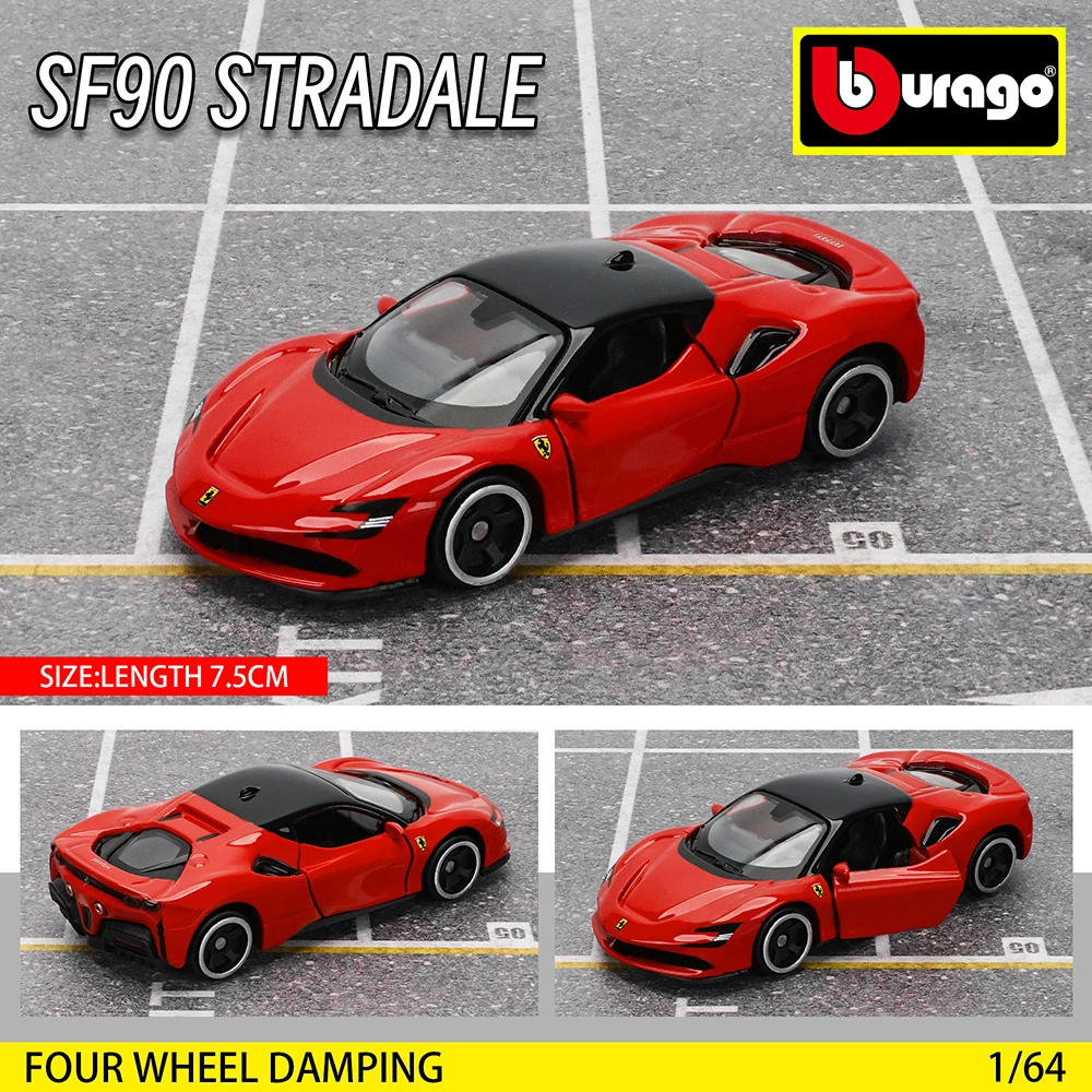 BBURAGO Ferrari SF90 STRADALE литая под давлением металлическая игрушечная машинка для детей, рождественские подарки