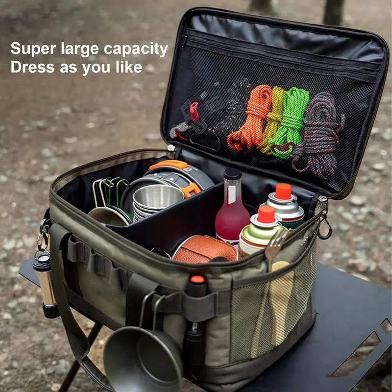 Outdoor Camping Storage Bag Camping Meal Bag Large Storage Lamp Tableware Tool Picnic Camp Travel