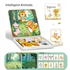 Magnetic Puzzle Book Magnetic Mix and Match Game with Travel Storage Case Brain Training Game Learning Educational Toys for Kids 4