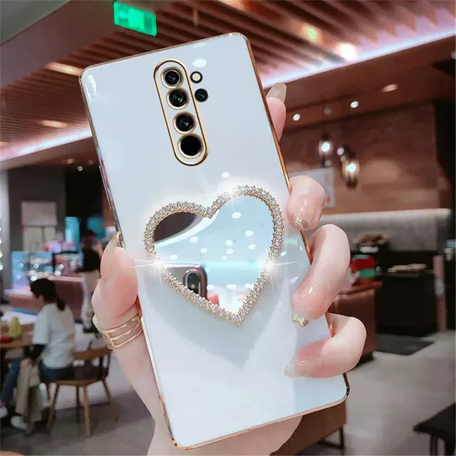 Funda de teléfono chapada en espejo de corazón de amor para Xiaomi Redmi Note 12 Pro Plus 12S 12Pro A1 12C POCO F5 X5 Pro 12T 13 Lite, Note12S - Image 5