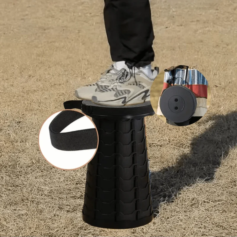 Folding Chair Folding Portable Height Adjustment Outdoor Telescopic Travel Camping Lightweight Plastic Fish Stool Queuing Chair