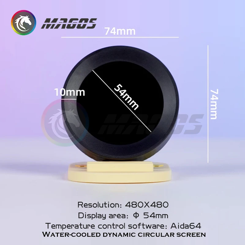 Monitor de Refrigeração Aio com Tela Redonda 120 240 360 Ips 2.1 Polegadas Temp em Tempo Real Gif Vídeo Tema Anime 64 Controle Cpu Mod - Imagem 3