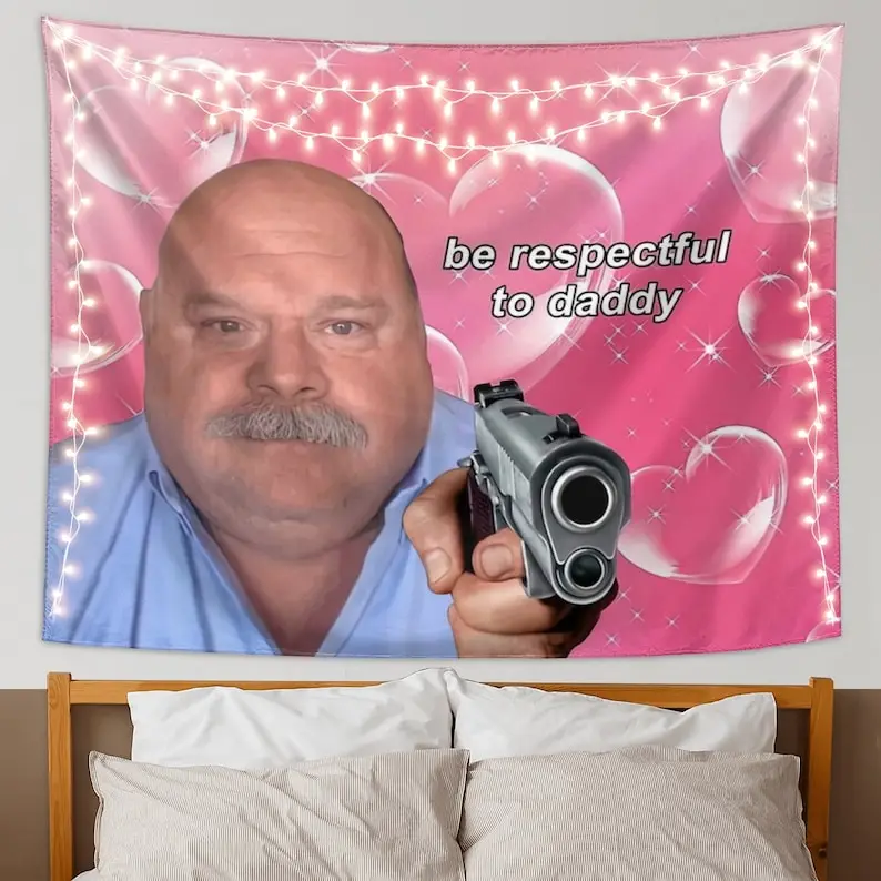 Daddy Winkle Bertram Tapestry Funny Meme Tapestry Wall Hanging Be Respectful to Daddy Posters Dorm Backdrop Party Bedroom