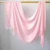 Hijab Ramadan en Rayonne, Coton et Modal, avec bordure en dentelle, Turban respirant, Châle uni en coton, Foulard pour femmes
