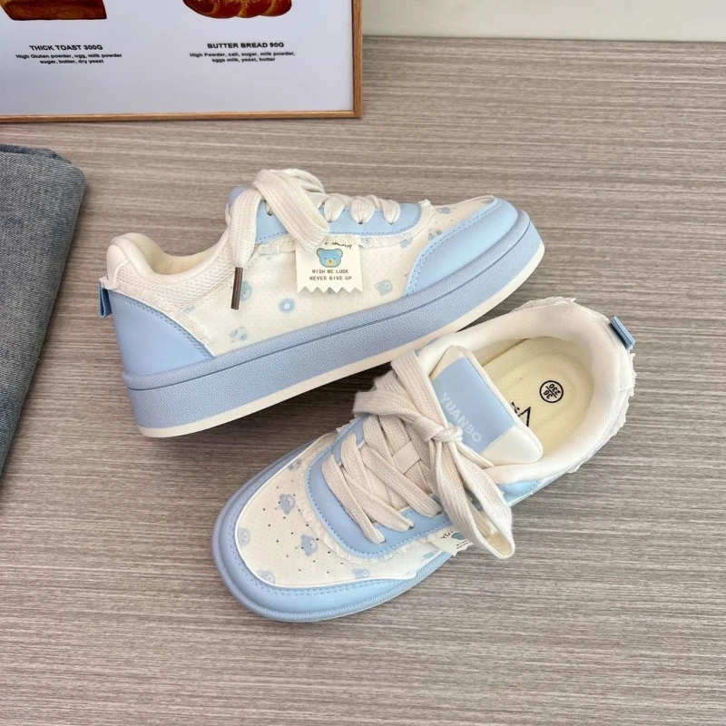 Cute Cartoon Print Sneakers for Girls Breathable School Shoes