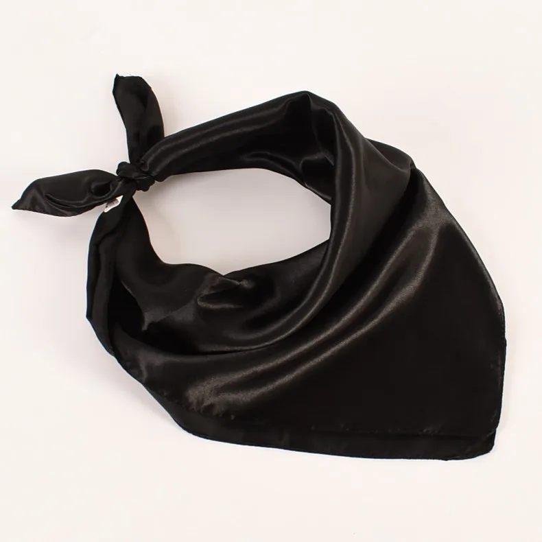 60 cm luxuriöses, einfarbiges Seidentuch für Damen, Satin-Halstuch, Haarband, Taschentuch, weiches Halstuch, Hijab, Kopftuch, Damen-Foulard – Detail 7