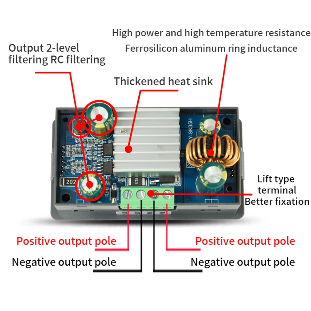 80W 5A CNC DC Buck Boost Netzteil Einstellbar Variable DC 0,6-36V CC CV LCD Digital labor Konverter Spannung Regler