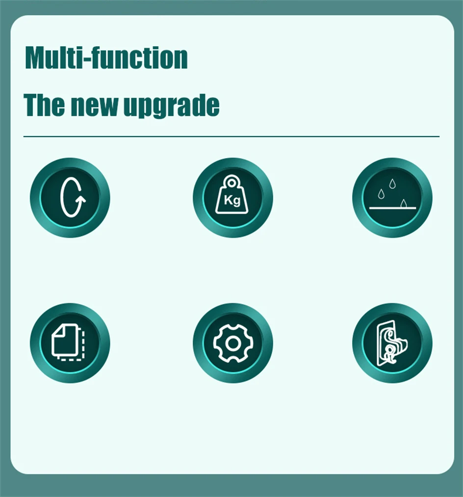 Description Picture 4 of itemVILOYI Universal Shower Head Holder Adjustable Strong Adhesive ABS Shower Brackets with Hooks Wall Mount Waterproof Shower Base