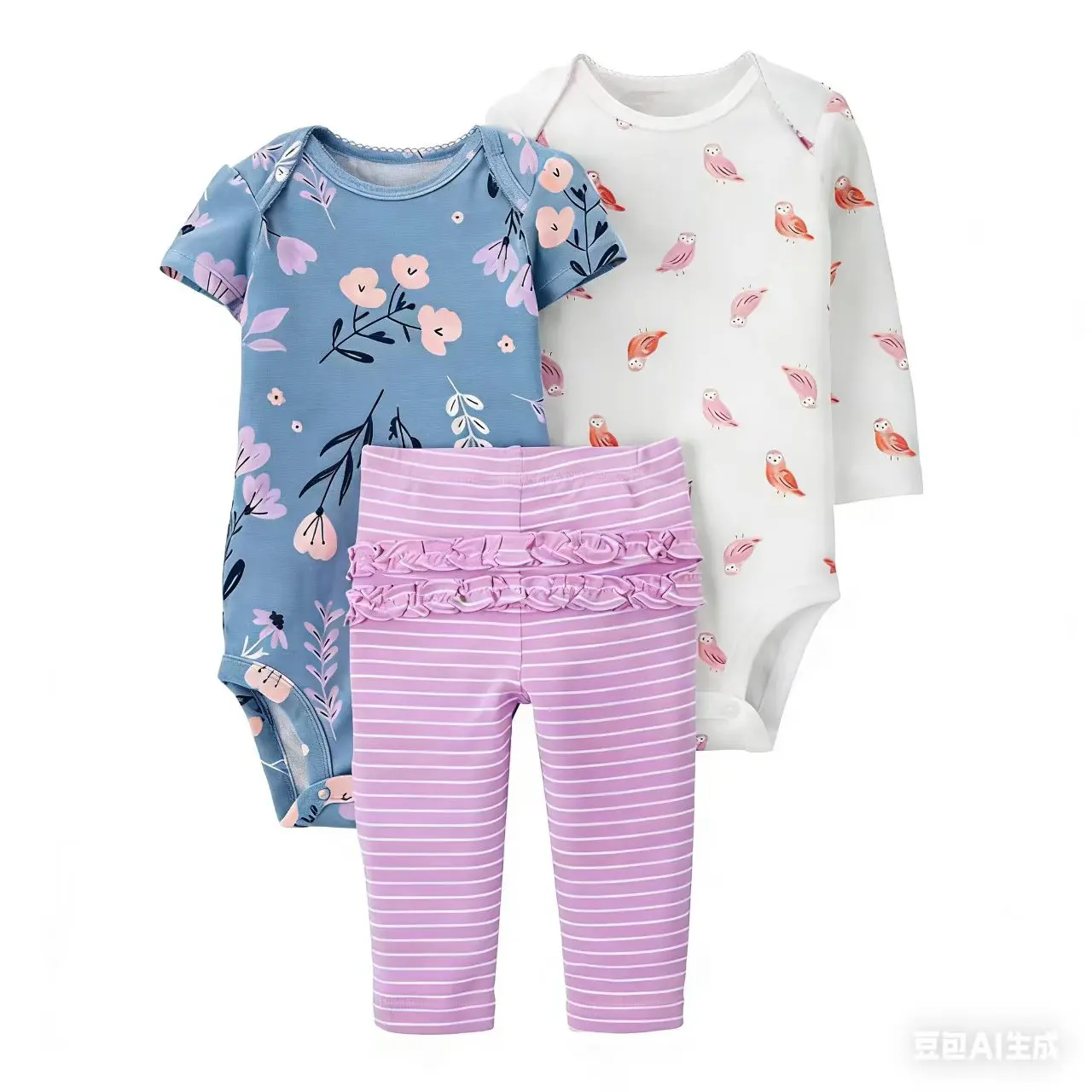 2026 Newborn Baby Clothes Set Soft Cotton Bodysuits+Pants 3Pcs/Lot Baby Boy Outfits InFant Cartoon Baby Clothing Set 6-24M - 6