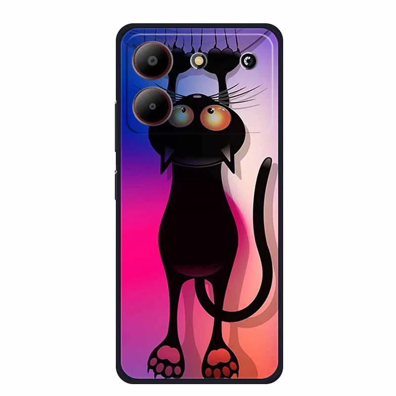 Luxury 6.6 TPU Soft Silicone Back Cover with Floral Cartoon Design